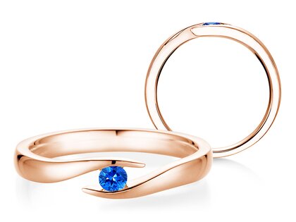 Verlobungsring Twist Colour in 14K Roségold mit Saphir 0,05ct