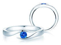 Verlobungsring Twist Colour in Silber 925/- mit Saphir 0,15ct