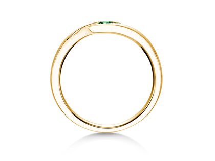 Verlobungsring Twist Colour in 9K Gelbgold mit Smaragd 0,05ct