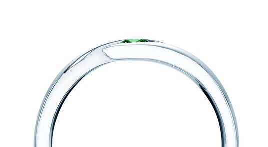 Verlobungsring Twist Colour in 9K Weißgold mit Smaragd 0,05ct