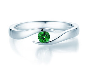 Verlobungsring Twist Colour in 14K Weißgold mit Smaragd 0,15ct