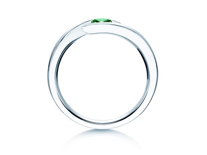 Verlobungsring Twist Colour in 14K Weißgold mit Smaragd 0,15ct