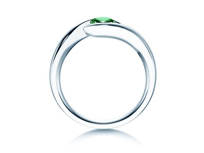 Verlobungsring Twist Colour in 9K Weißgold mit Smaragd 0,50ct