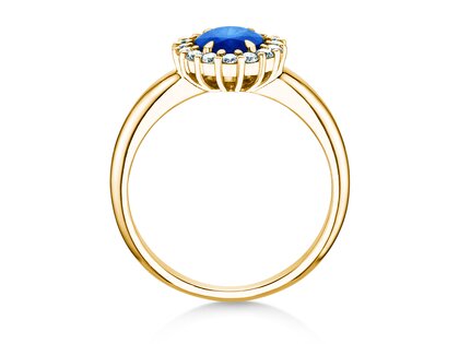 Verlobungsring Windsor Royal in 14K Gelbgold mit Saphir 1,20ct und Diamanten 0,28ct