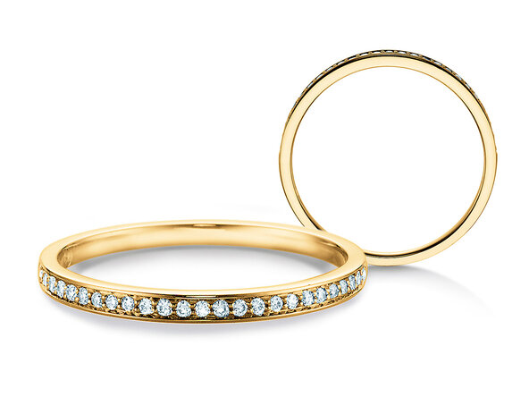 Verlobungsring Alliance in 14K Gelbgold mit Diamanten 0,21ct G/SI