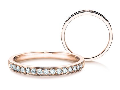 Verlobungsring Alliance in 14K Roségold mit Diamanten 0,255ct G/SI