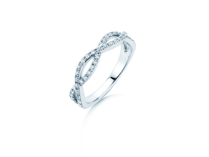 Verlobungsring Diamond Curve in 14K Weißgold mit Diamant 0,40ct G/SI