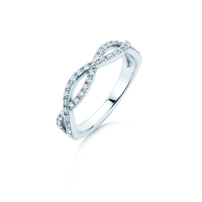 Verlobungsring Diamond Curve in 14K Weißgold mit Diamant 0,40ct G/SI