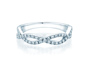 Verlobungsring Diamond Curve in 14K Weißgold mit Diamant 0,40ct G/SI