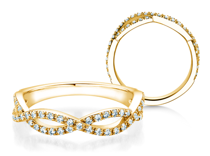 Verlobungsring Diamond Curve in 14K Gelbgold mit Diamant 0,40ct G/SI