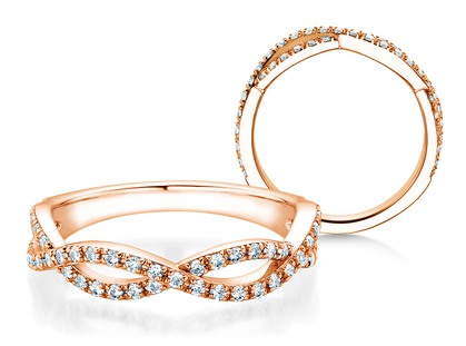 Verlobungsring Diamond Curve in 14K Roségold mit Diamant 0,40ct G/SI