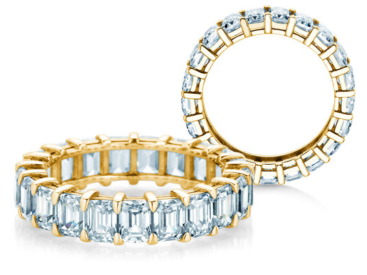 Verlobungsring Emerald Cut Eternity in 9K Gelbgold mit Labordiamanten 2,00ct E/VS