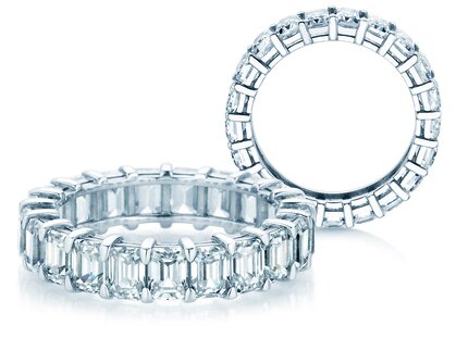 Verlobungsring Emerald Cut Eternity in 18K Weißgold mit Diamanten 2,00ct G/VS
