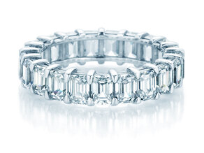 Verlobungsring Emerald Cut Eternity in 14K Weißgold mit Diamanten 4,20ct G/VS