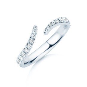 Verlobungsring Flow Pavé in 9K Weißgold mit Diamanten 0,51ct G/SI