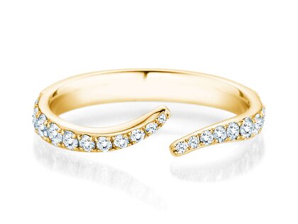 Verlobungsring Flow Pavé in 14K Gelbgold mit Diamanten 0,51ct G/SI