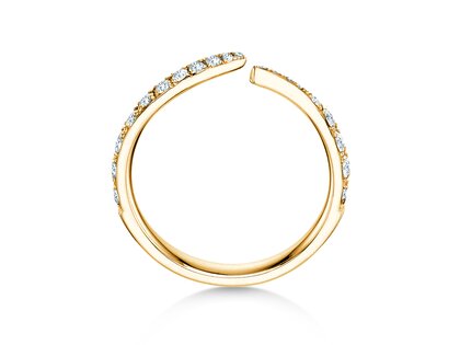 Verlobungsring Flow Pavé in 14K Gelbgold mit Diamanten 0,51ct G/SI