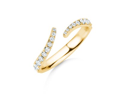 Verlobungsring Flow Pavé in 14K Gelbgold mit Diamanten 0,51ct G/SI