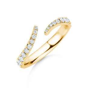 Verlobungsring Flow Pavé in 14K Gelbgold mit Diamanten 0,51ct G/SI