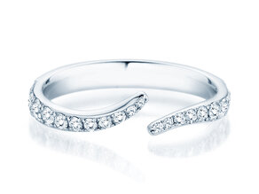 Verlobungsring Flow Pavé in 9K Weißgold mit Diamanten 0,51ct G/SI