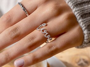 Ring Love Diamonds Pavé in 14K Weißgold mit Diamanten 0,37ct G/SI