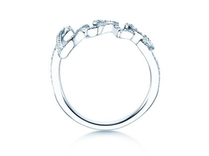 Ring Love Diamonds Pavé in 14K Weißgold mit Diamanten 0,37ct G/SI