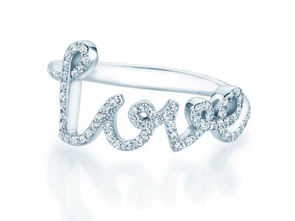 Ring Love Diamonds Pavé in 14K Weißgold mit Diamanten 0,37ct G/SI