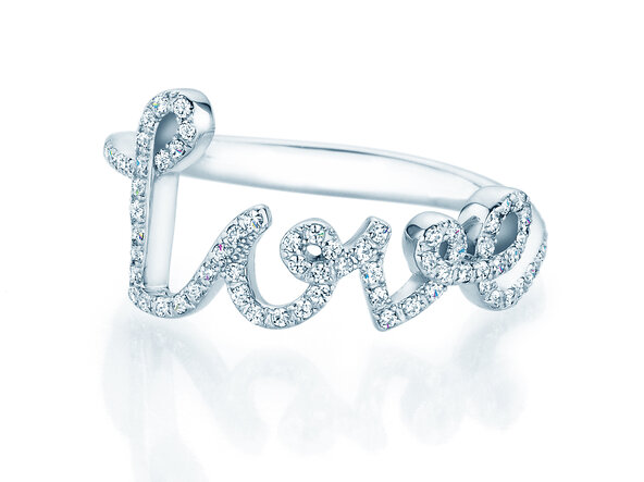 Ring Love Diamonds Pavé in 14K Weißgold mit Diamanten 0,37ct G/SI