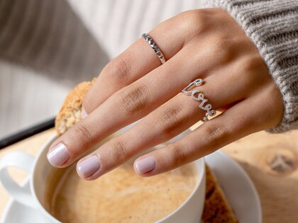 Ring Love Diamonds Pavé in 14K Weißgold mit Diamanten 0,37ct G/SI