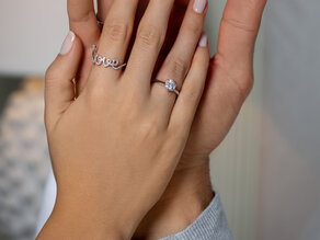 Ring Love Diamonds Pavé in 14K Weißgold mit Diamanten 0,37ct G/SI
