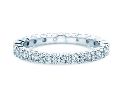 Verlobungsring  Eternityring Morse in 14K Weißgold mit Diamanten 0,84ct G/SI