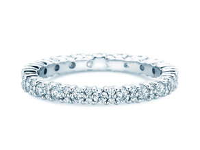 Verlobungsring  Eternityring Morse in 14K Weißgold mit Diamanten 0,84ct G/SI