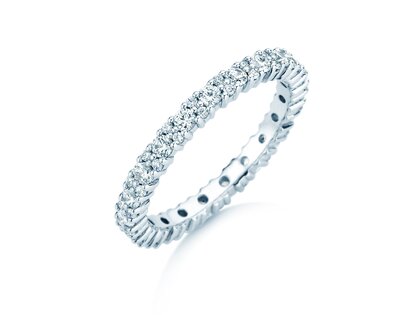 Verlobungsring  Eternityring Morse in 14K Weißgold mit Diamanten 0,84ct G/SI