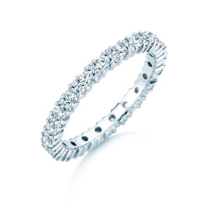 Verlobungsring  Eternityring Morse in 14K Weißgold mit Diamanten 0,84ct G/SI