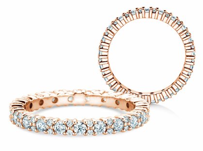 Verlobungsring  Eternityring Morse in 14K Roségold mit Diamanten 0,84ct G/SI