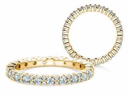 Verlobungsring  Eternityring Morse in 14K Gelbgold mit Diamanten 0,84ct G/SI