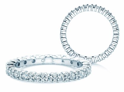 Verlobungsring  Eternityring Morse in Platin 950/- mit Diamanten 0,84ct G/SI