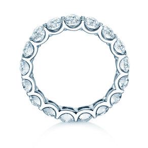 Verlobungsring Oval Cut Infinity in 14K Weißgold mit Diamanten 1,84ct G/SI