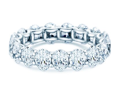 Verlobungsring Oval Cut Infinity in 14K Weißgold mit Diamanten 1,84ct G/SI