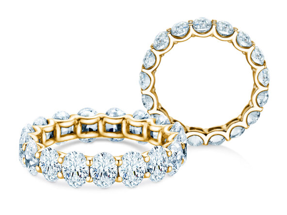 Verlobungsring Oval Cut Infinity in 9K Gelbgold mit Labordiamanten 1,84ct E/VS