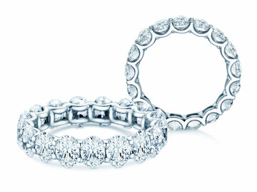 Verlobungsring Oval Cut Infinity in 14K Weißgold mit Diamanten 1,84ct G/SI