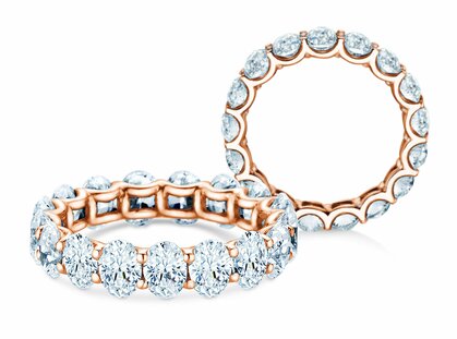 Verlobungsring Oval Cut Infinity in 14K Roségold mit Diamanten 1,84ct G/SI