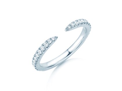 Verlobungsring Peak in 14K Weißgold mit Diamanten 0,36ct G/SI