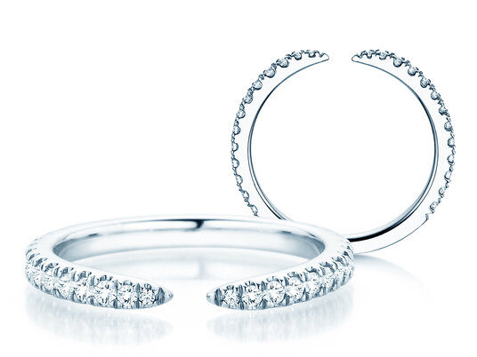 Verlobungsring Peak in 14K Weißgold mit Diamanten 0,36ct G/SI