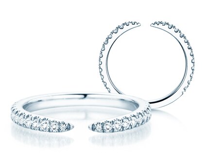 Verlobungsring Peak in 14K Weißgold mit Diamanten 0,36ct G/SI