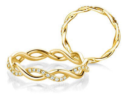 Verlobungsring Sparkling Curve in 14K Gelbgold mit Diamanten 0,14ct G/SI
