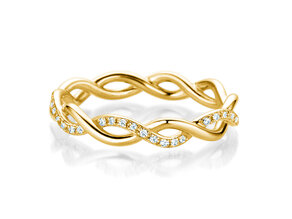 Verlobungsring Sparkling Curve in 14K Gelbgold mit Diamanten 0,14ct G/SI
