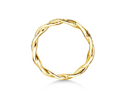Verlobungsring Sparkling Curve in 14K Gelbgold mit Diamanten 0,14ct G/SI
