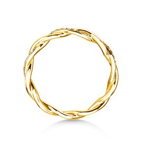 Verlobungsring Sparkling Curve in 14K Gelbgold mit Diamanten 0,14ct G/SI