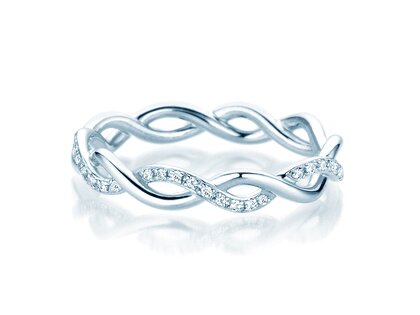 Verlobungsring Sparkling Curve in 14K Weißgold mit Diamanten 0,14ct G/SI